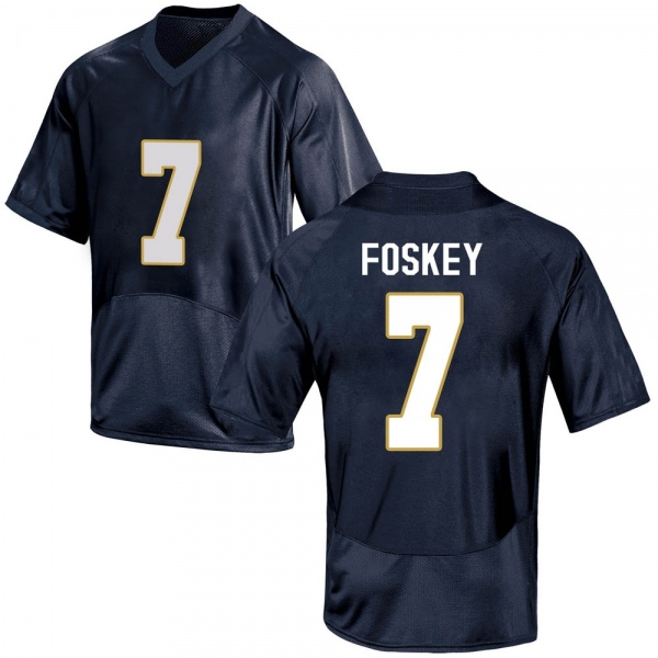 Isaiah Foskey Notre Dame Fighting Irish NCAA Men's #7 Navy Blue Replica College Stitched Football Jersey BMQ5655ID